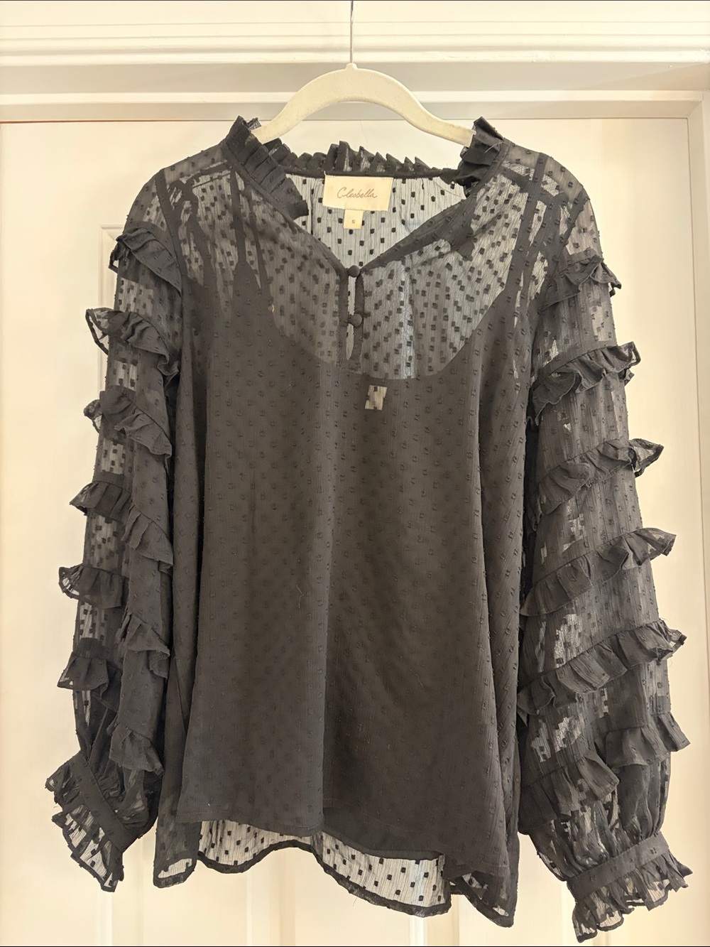 Cleobella Phoebe Ruffle Sleeve Blouse - Size Small